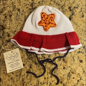 NWT ZACKALI 4 KIDS STARFISH Hand-Knitted Hat 6-12M